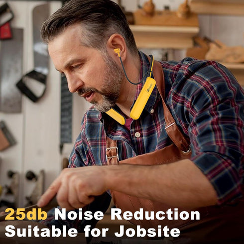 Hmusic Wireless Bluetooth Neckband Headphones, 50H~80H Playtime, IPX7 Waterproof Earphones for Jobsite, Sports, Yellow