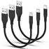 3 Pack 6-inch Braided USB-C Charging Cable, Fast Charging Type C for Samsung Galaxy S22 Ultra, Note 20, LG V30, Pixel 6.