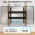 HOME VISION 26-65 Inch 400X400mm 99Lbs 16 Inch HV8401 TV Wall Mount Fixed for Most Flat/Curved TVs with Max VESA up