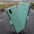 MONASAY Flip Folio Wallet Case for iPhone X/Xs, 5.8", Mint - Leather, RFID Blocking, Credit Card Holder & Glass Screen