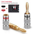 WGGE WG-009 Banana Plugs Audio Jack Connector, 6 Pairs / 12 pcs, 24k Gold Dual Screw Lock Speaker Connector for Speaker