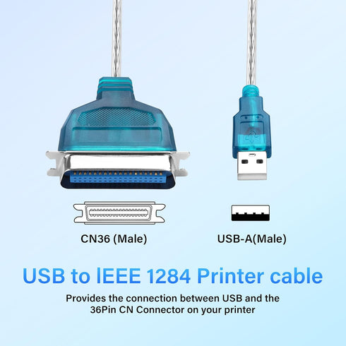 IEEE1284 CN36 (4.6FT) SinLoon USB to Parallel Port Adapter USB to Parallel Printer Cable Adapter for Printer