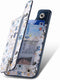 Stick on Wallet for Phone Case, Credit Adhesive Card Holder for Back of Phone Cases, Flip Leather Zipper Flower Wallet