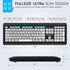 Magnus 325 Wireless Full Size Computer Keyboard, Large Print High Contrast Black & White Keys, Soft Buttons, Ideal for