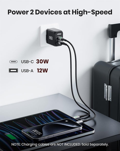 INIU 2-Port 45W S23 16 15 14 USB C Charger, Super Fast Charger Type C, Mini Foldable PD PPS USB C Wall Charger Block by