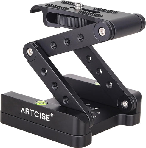 Z Flex Tilt Tripod Head, ARTCISE CNC Aluminum Alloy, All Metal Flexible Folding Z Pan, 360° Rotation for Canon Nikon
