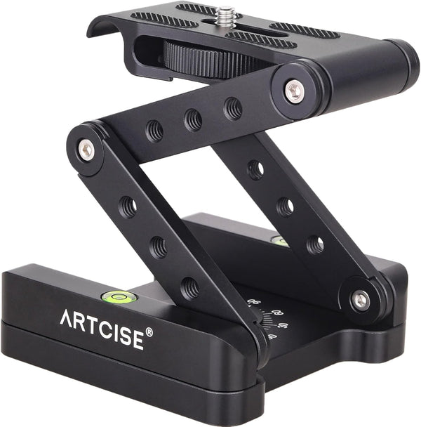 Z Flex Tilt Tripod Head, ARTCISE CNC Aluminum Alloy, All Metal Flexible Folding Z Pan, 360° Rotation for Canon Nikon