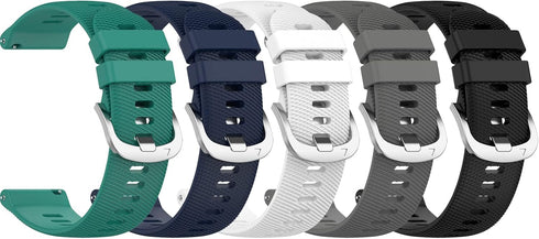 FitTurn 5 Pack Soft Silicone Replacement Wrist Strap for CITIZEN CZ Smart Touchscreen 44mm/41mm Smart Watch