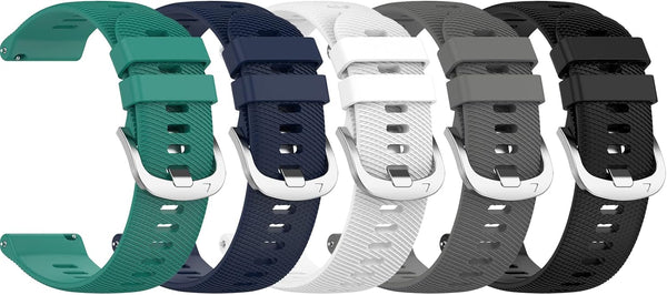 FitTurn 5 Pack Soft Silicone Replacement Wrist Strap for CITIZEN CZ Smart Touchscreen 44mm/41mm Smart Watch