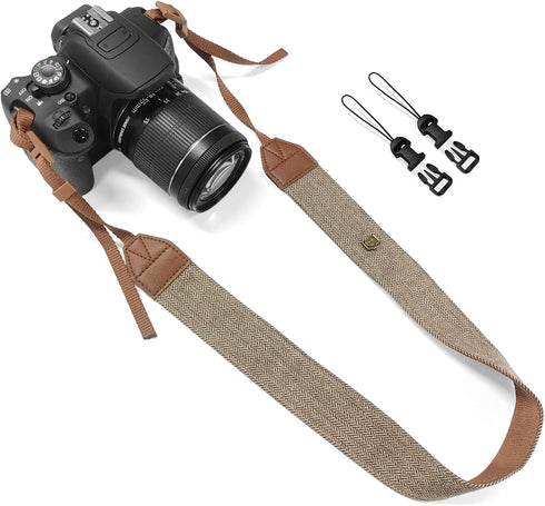 TENOC Vintage Camera Strap 1 Pack, Canvas Herringbone Neck Shoulder Strap with