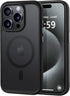MOCCA iPhone 15 Pro Case - Slim Translucent Matte, 13FT Military Drop Protection, MagSafe Compatible, Black, 6.1''