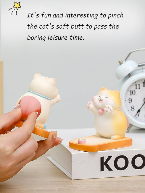 Cute Cat Cell Phone Stand Holder for Desk, Novelty Cat Desk Accessories, Suitable for All Mobile Phones, Tablets, Gifts