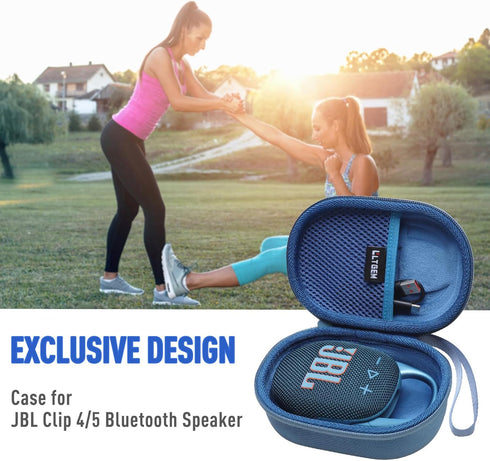 LTGEM Case for JBL Clip 4/5, Ultra Portable Waterproof Dustproof Bluetooth Speaker, Blue