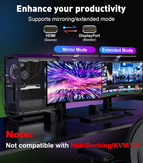 THANDBLE 6FT (4K60Hz), PS5 Active HDMI to DisplayPort Cable Uni-Directional HDMI Source to Display Port Monitor Cable