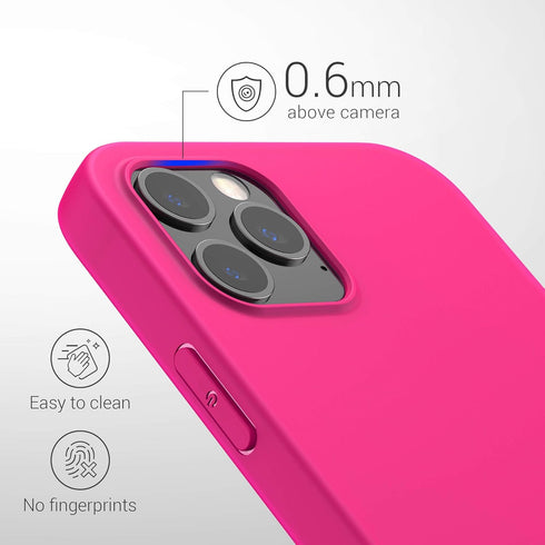 kwmobile Soft Slim Case for Apple iPhone 12 Pro Max - Protective TPU Silicone Cover - Neon Pink