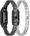 Slim Bling Bands for Fitbit Inspire 3 Smartwatch, Rhinestone Dressy Bracelet Replacement for Women Girl