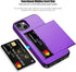 Nvollnoe iPhone 14 Case, Purple Heavy Duty Protective Dual Layer Shockproof Wallet Case with Card Holder