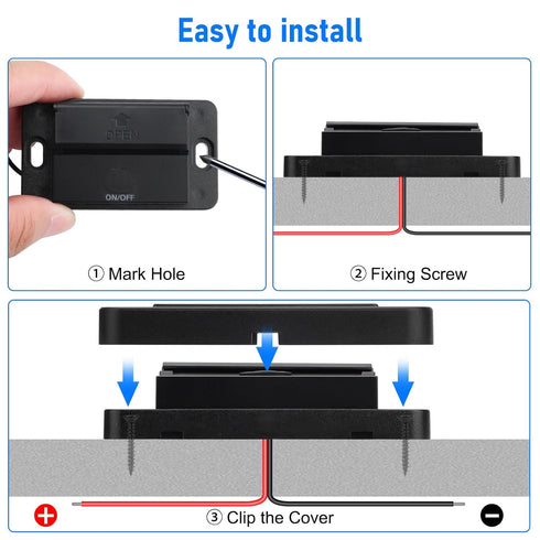 Linkstyle 2PCS RV USB Outlet, 66W 12V Charger Socket with 2 USB A Ports and 1 USB C Port, Outlet with Switch for Car