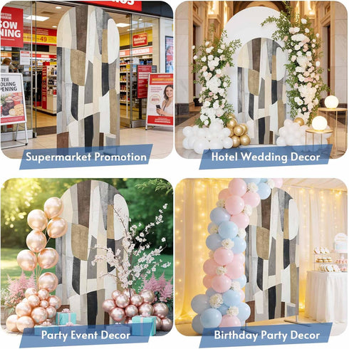 Jnbasdffb 7.2 Abstract Geometric Wedding Arch Cover, Stretchy Spandex Arch Backdrop Stand Covers FT, Oil Painting