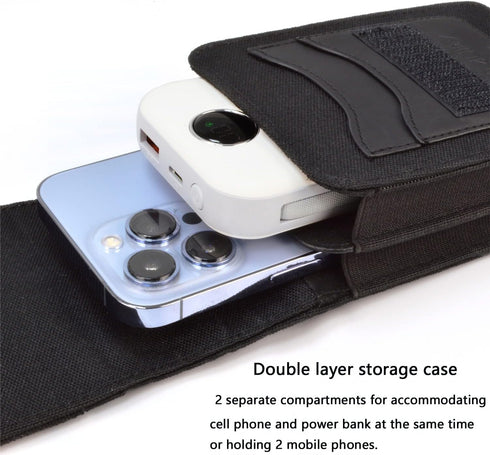 Samsung, Motorola, iPhone 15 Phone Holster - Large Nylon Belt Holster for EDC, Tactical Cases, Work, Hiking, Camping.
