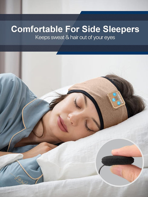 Sleep Headphones Bluetooth Headband, Wireless Music Sleeping Mask Earphones for Side Sleepers, Tech Gadgets