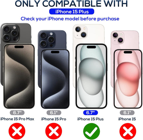 Screen Protector for iPhone 15 Plus 6.7 inches, 2 pcs Colorless Anti-Blue Light Tempered Glass, HD Clear, Case Friendly