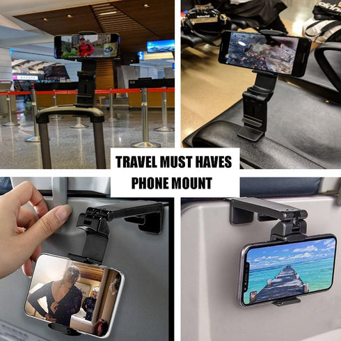 Airplane Phone Holder, Travel Essentials for Women Men, Cell Phone Stand for Desk, Car Dashboard, Universal Mount