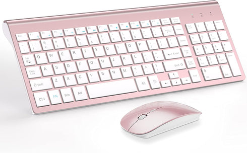 TopMate Ultra Slim Wireless Keyboard and Mouse Combo, 2.4G Silent Compact USB Mouse, Scissor Switch Keyboard Set