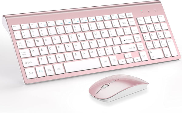 TopMate Ultra Slim Wireless Keyboard and Mouse Combo, 2.4G Silent Compact USB Mouse, Scissor Switch Keyboard Set