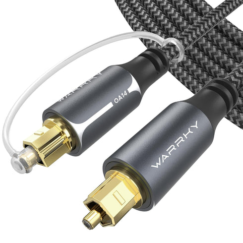 Warrky Optical Audio Cable, 15ft / 4.5m Optical Cable for Soundbar [Nylon