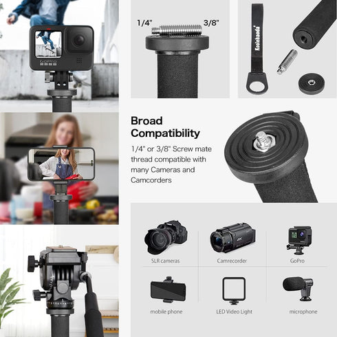 Koolehaoda 64-inch Aluminium Camera Monopod Unipod