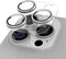 iPhone 15 Pro/iPhone 15 Pro Max Glitter Camera Lens Protector - Clear Acrylic with Aluminium Alloy Ring, 9H Tempered