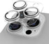iPhone 15 Pro/iPhone 15 Pro Max Glitter Camera Lens Protector - Clear Acrylic with Aluminium Alloy Ring, 9H Tempered