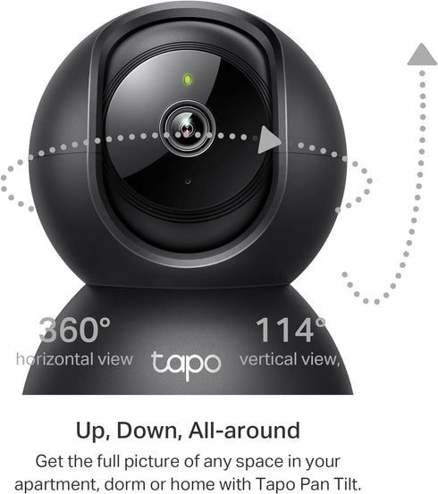 Tapo 2K 2-Way C211 (2-Pack) Indoor Pan/Tilt Wired Security Camera - Works as a Baby Monitor & Pet Camera, Motion