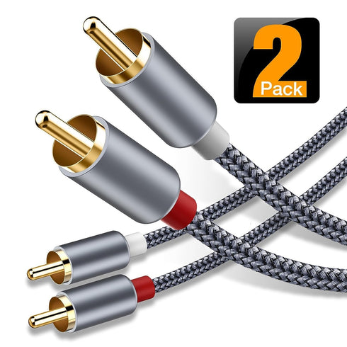 RCA Cable, Goalfish 2RCA Male to 2RCA Male Stereo Audio Cables2-Pack/4ft, Hi-Fi
