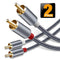 RCA Cable, Goalfish 2RCA Male to 2RCA Male Stereo Audio Cables2-Pack/4ft, Hi-Fi