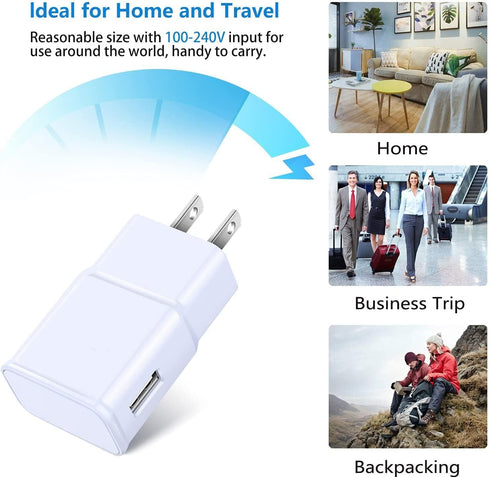 Eversame 6-Pack Adaptive Fast Charging Wall Charger, USB Block for Samsung Galaxy, iPhone, LG, HTC