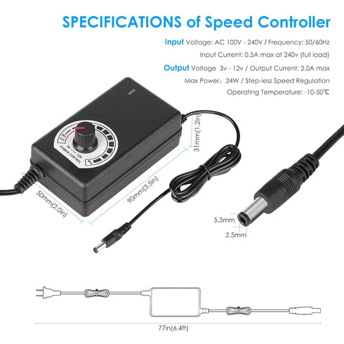High CFM Computer Fan 120mm x 38mm, 110V 220V AC Powered Variable Speed Cooling Fan for Receiver, Xbox, Server Cabinet