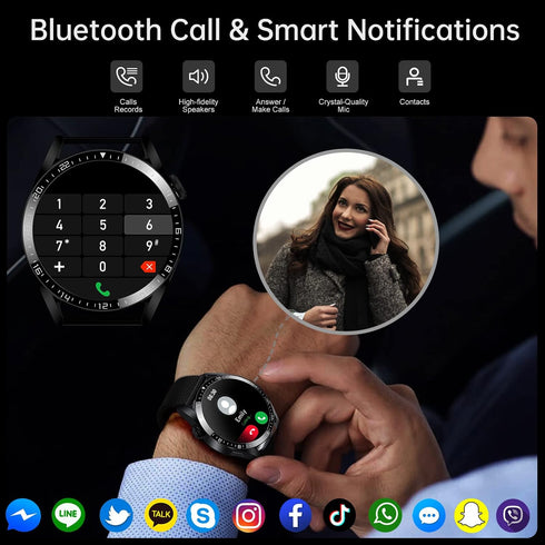 Smart Watch for Men, Fitness Tracker with Heart Rate Monitor, Pedometer, Full Touch Screen Waterproof for Android iOS
