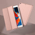 iPad 9th/8th Generation Case - 10.2 Inch with Pencil Holder, Soft Baby Skin Silicone Back, Auto Wake/Sleep Cover (Rose