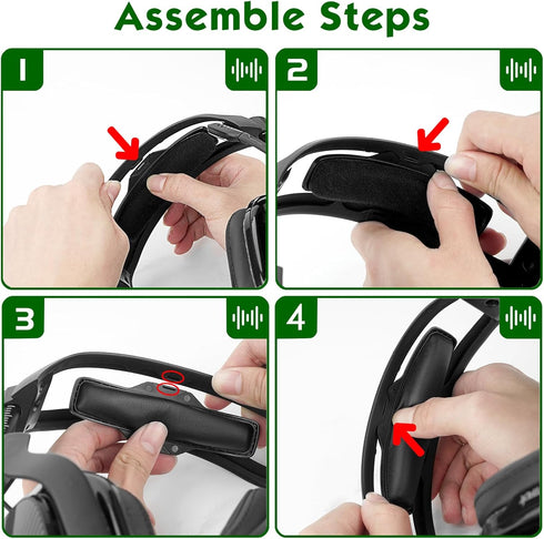 Astro A40 TR Headphones Replacement Headband Pad by Geekria - Black Cushion Cover for Headset Repair.