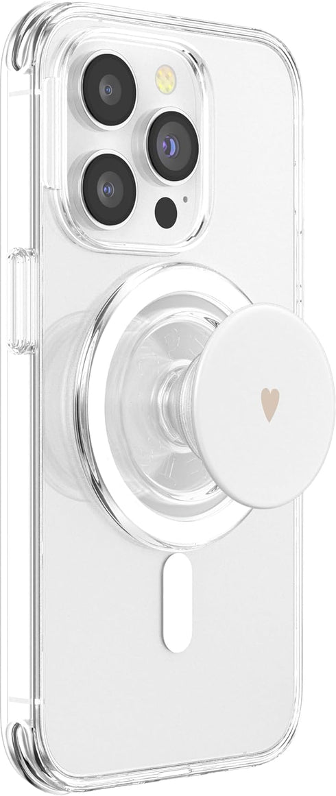 Hand Drawn Heart Design Sand/Beige/Tan Hand Drawn Heart Minimalist Love PopSockets PopGrip for MagSafe