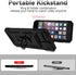 Black Military Grade Shockproof Case for iPhone 6 Plus, 7 Plus, 8 Plus with Slide Camera Cover & HD Screen Protector.