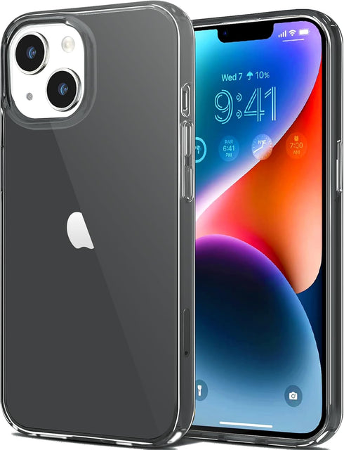 JJGoo Clear Transparent Soft Shockproof Case for iPhone 14 Plus 6.7 inch 2022, Slim Thin Bumper Cover - Black