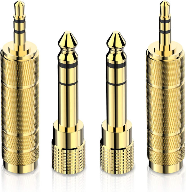 DIGITNOW Headphone Adapter 6.35mm (1/4 Inch) Male to 3.5mm (1/8 Inch) Female, Audio Stereo TRS Converter (4-Pack)