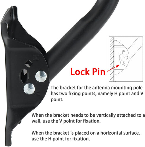 PIBIDI Adjustable Antenna & Weather Station Mounting Pole, Universal Mount Brackets, Easy Installation, Weather Proof