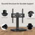 Elevon 26-80" 88 lb 8 mm 6-Level 10-Min 100100-400400 mm Universal Tabletop TV Stand, Steel & Glass Base, Height Snap