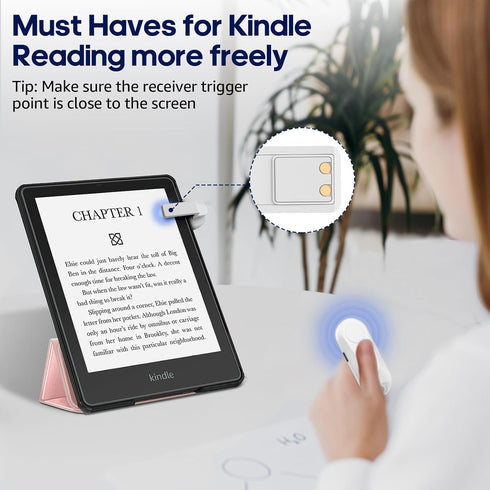 Remote Control Page Turner for Kindle Paperwhite Oasis Kobo eReaders, Page Turner Clicker for iPad Tablets, Wrist Strap