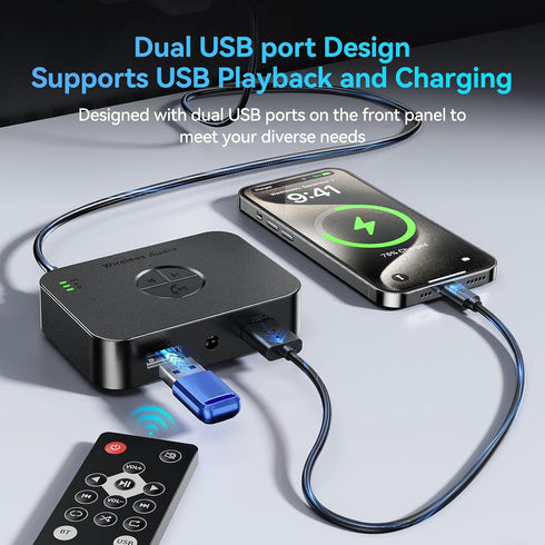 MOREGAX M2R 5.4 Bluetooth Receiver for RCA Adapter for Stereo/Speaker/Wired Speaker/Home Audio Music Streaming Stereo