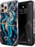 BURGA Hybrid 2-Layer Hard Shell + Silicone Phone Case for iPhone 11 PRO - Crystal Blue Teal Turquoise Marble